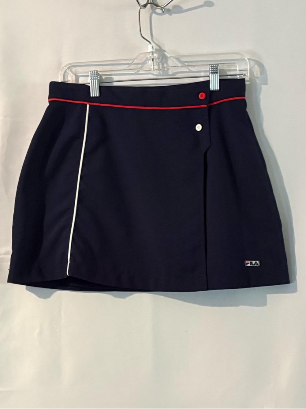 Vintage Fila Navy Tennis Skirt with Red and White Trim